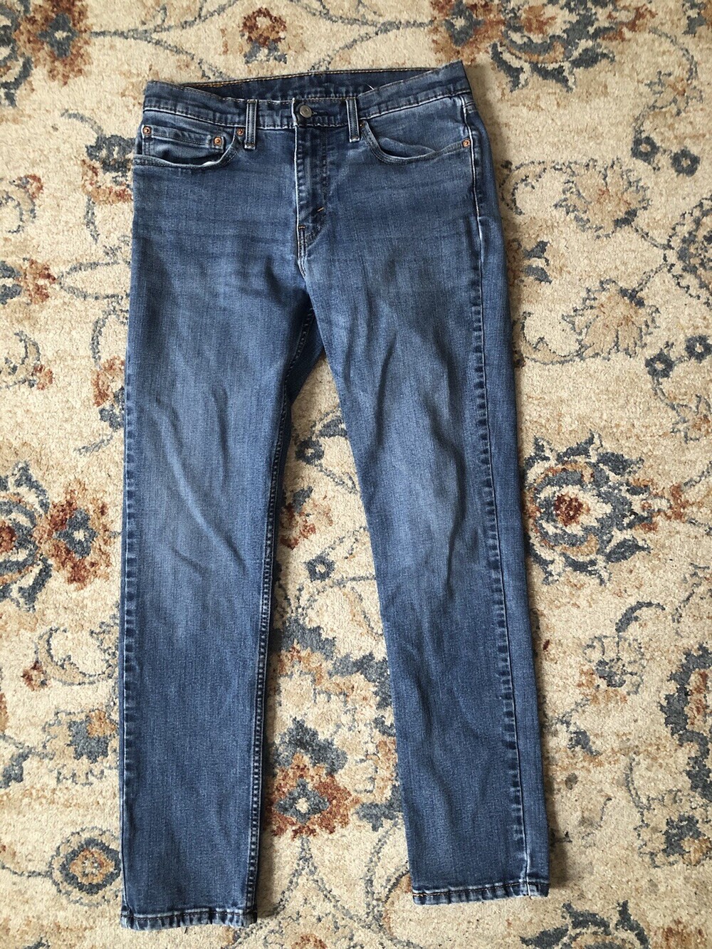 Levis 511 Jeans Mens 34x34 Blue Slim Fit Cotton Workwear Denim Distressed